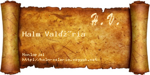 Halm Valéria névjegykártya